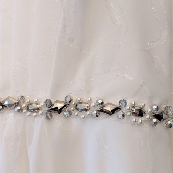 David's Bridal ivory sweetheart chiffon dress - Picture 6 of 9